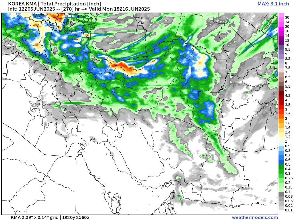 هواشناسی ایران ۲۱ خرداد؛ تداوم رگبار و رعد و برق در ۱۴ استان